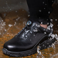 Chaussures De Sécurité De Travail Antidérapantes En Cuir Noir Insulation 6kv Pour Hommes