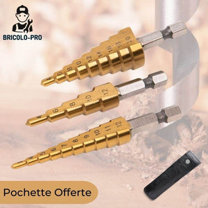 EasyDrills™ - Kit de 3 Forets Coniques Etagés HSS