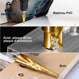EasyDrills™ - Kit de 3 Forets Coniques Etagés HSS
